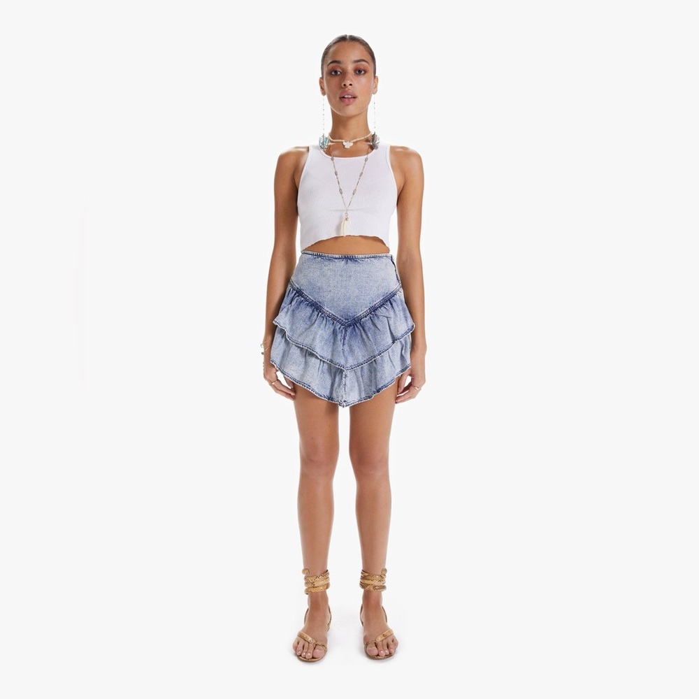 MOTHER Blue Tiered Skirt